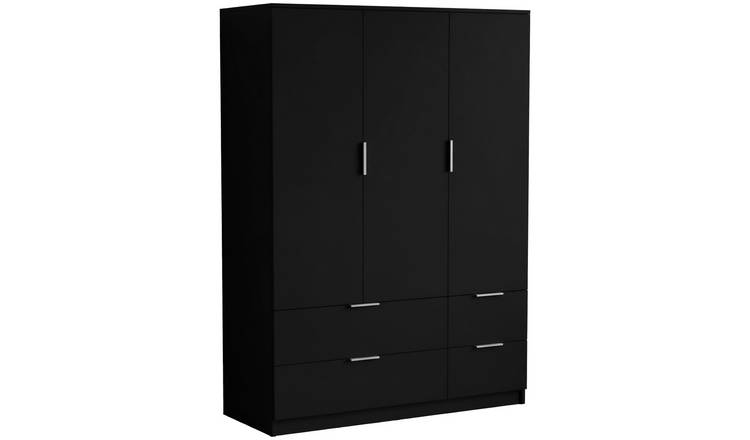 Vida Designs Trega 3 Door 4 Drawer Wardrobe - Black