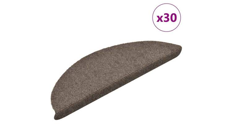 Walplus Pack of 30 Self-Adhesive Half Round Stair Mats - Beige - 56 x 17 cm