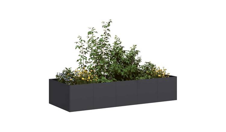 Walplus Steel Garden Planter - Black - 200 x 80 x 40 cm