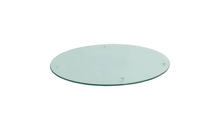 Harbour Housewares Round Glass Kitchen Chopping Board - 30cm - Clear
