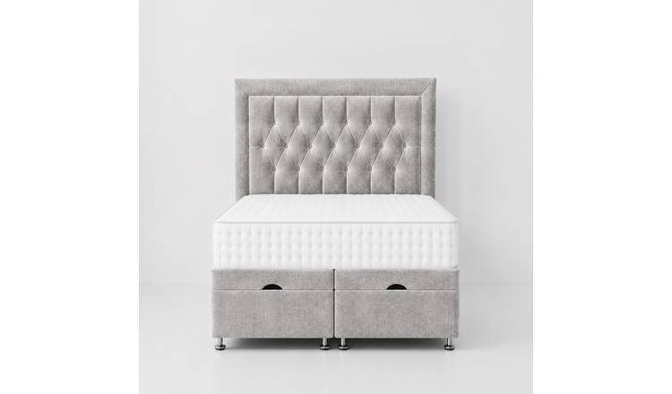 Comfy Deluxe Cassie 5ft King Size  End Lift Ottoman Bed Set - Silver