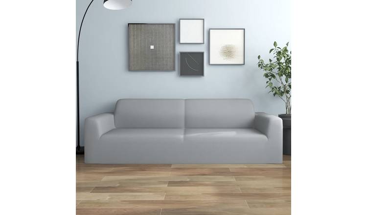 Walplus Polyester 3-Seater Stretch Couch Slipcover Jersey - Grey