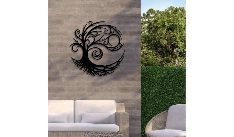 Decortie Metal Wall Art Tree Of Life, Black