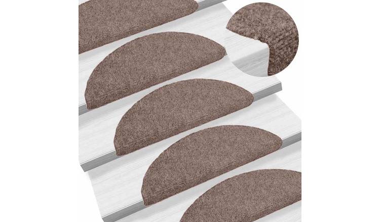 Walplus Pack of 15 Self-Adhesive Stair Mats - Light Brown - 56 x 17 cm