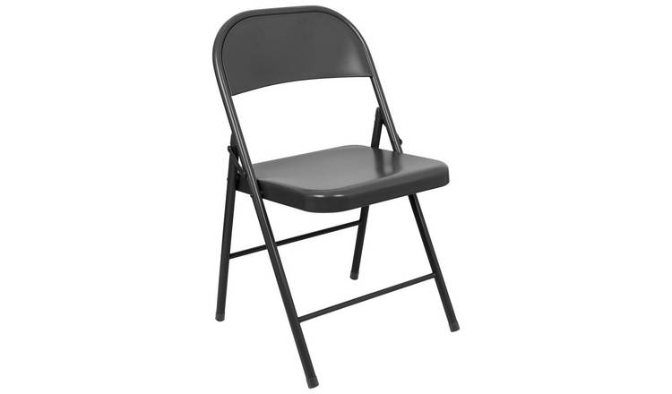 Harbour Housewares Metal Folding Chair - Matt Black