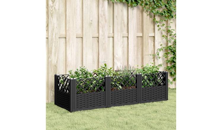 Walplus Polypropylene Garden Planter - Black - 123.5 x 43.5 x 43.5 cm