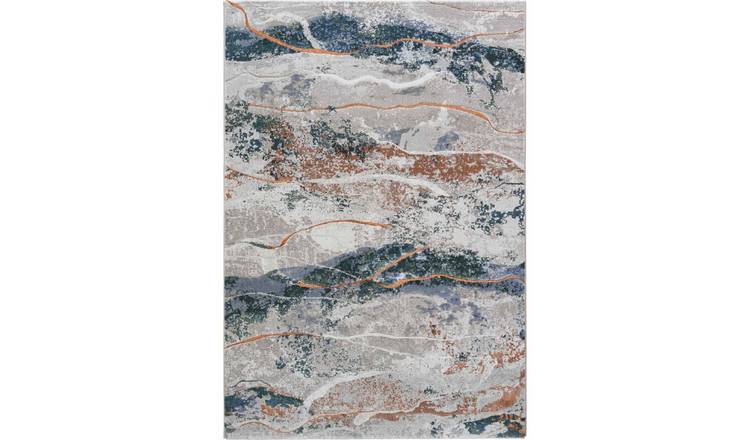 Mega Flooring Blue Modern Abstract Rug - 133 x 195cm