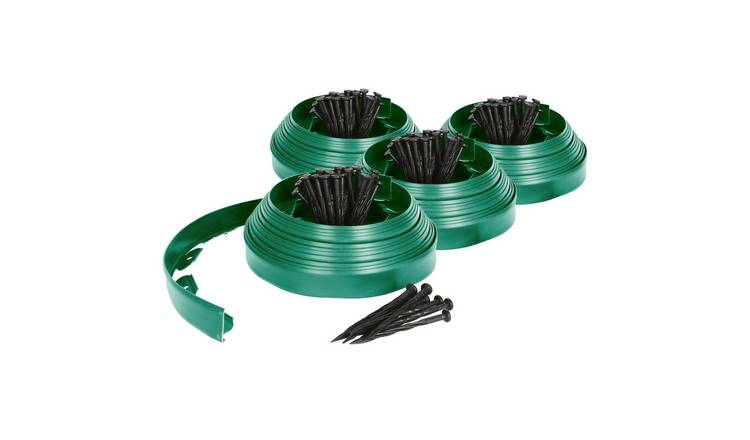 Harbour Housewares Flexible Plastic Lawn & Path Edging - 40m x 4cm - Green