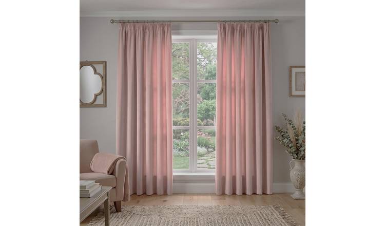 Luxury Living Blackout Pencil Pleat Curtains 117cm x 137cm - Pink