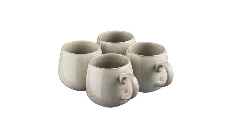 Cooks Professional Set of 4 Nordic Stoneware Tea Coffee Mugs 350ml - Grey