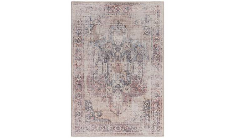 Mega Flooring White Traditional Abstract Rug - 120 x 170cm