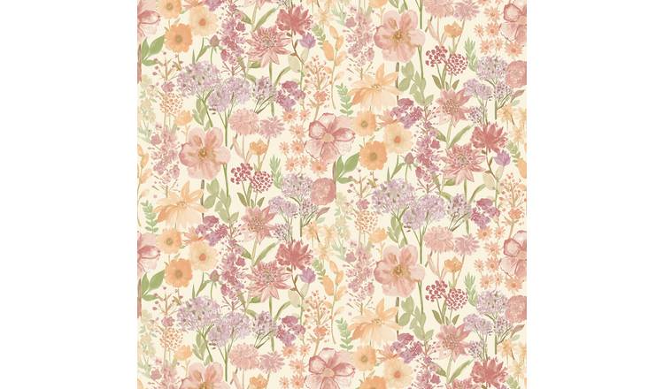 Grandeco Spring Wild Flowers Trail Smooth Wallpaper - Cream