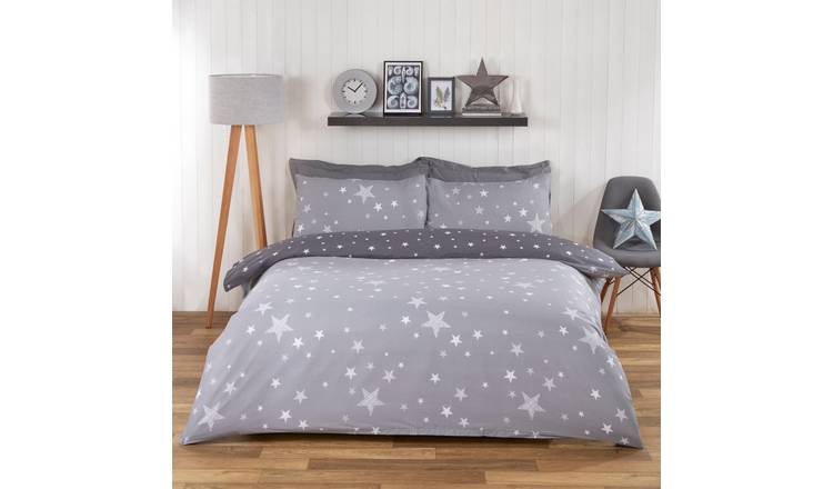 OHS Galaxy Stars Duvet Cover Set Kids Bedding Set Grey - Single