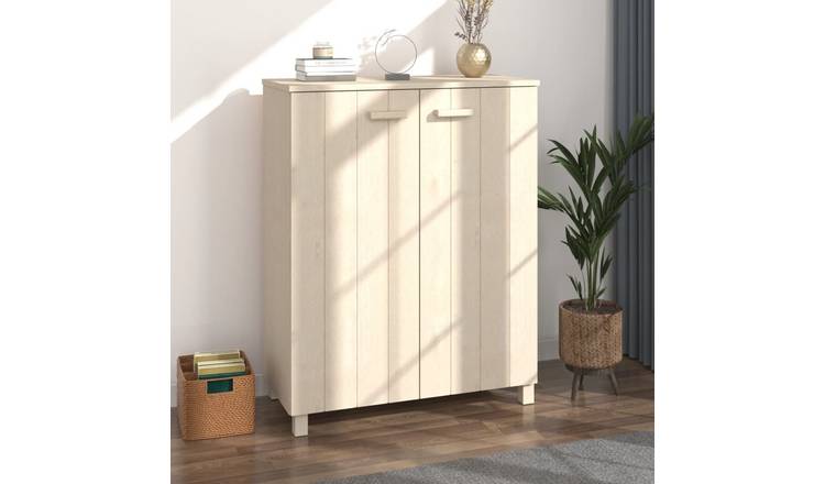 Walplus Solid Wood Shoe Cabinet - Honey Brown - 85 x 40 x 108 cm