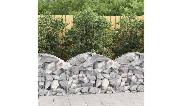 Walplus Galvanised Iron Gabion Basket - Silver 100 x 50 x 60/ - 80 cm
