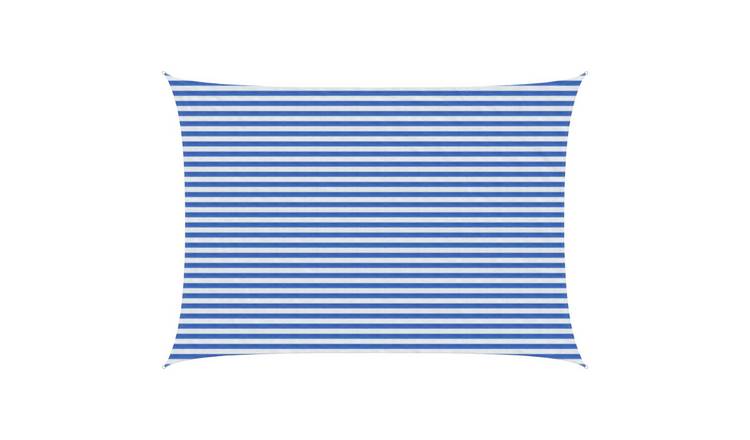Walplus Rectangular HDPE Sun Shade Sail - Blue and White - 300 x 600 cm