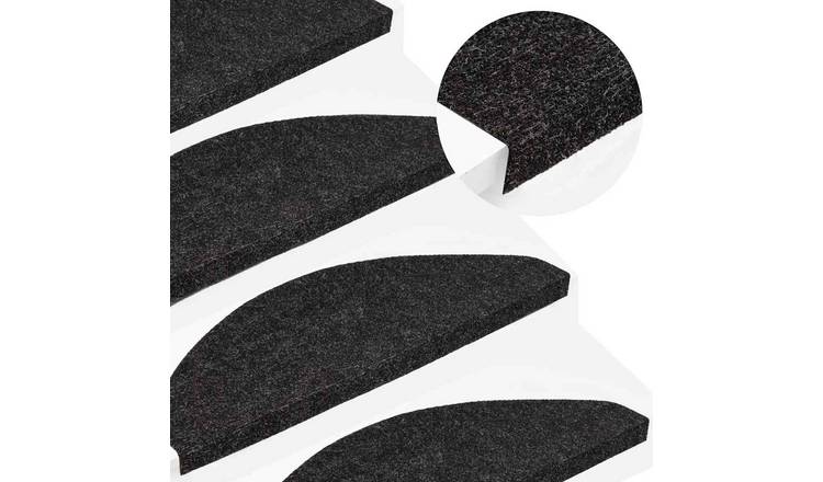 Walplus Pack of 15 Self-Adhesive Stair Mats - Anthracite - 65 x 22.5 cm