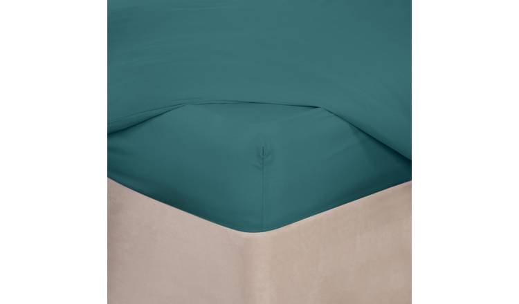 OHS Plain Dyed Microfibre Fitted Bed Sheet Teal - Single