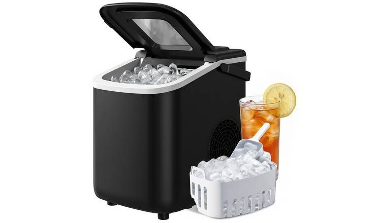 HOMCOM Countertop Ice Maker Machine 9 Cubes in 7 Mins - Black