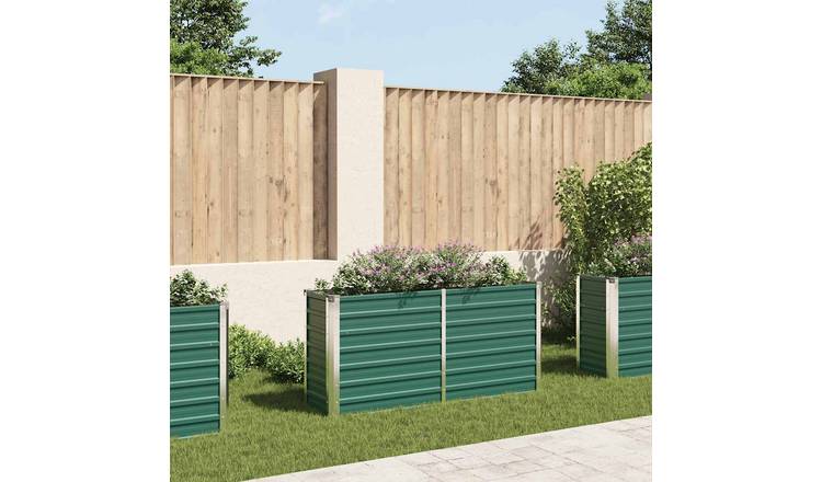 Walplus Galvanised Steel Raised Garden Bed - Green - 160 x 40 x 77 cm
