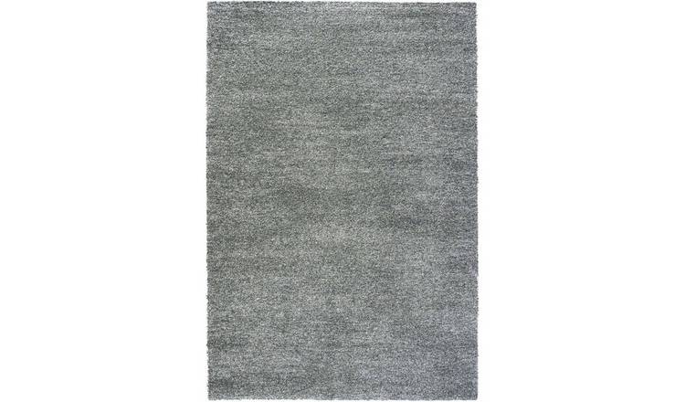 Mega Flooring Green Shaggy Plain Rug - 80 x 150cm
