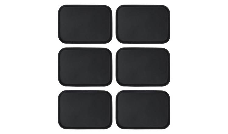 Argon Tableware Set of 6 Rectangle Non-Slip Serving Trays - 36 x 25 cm