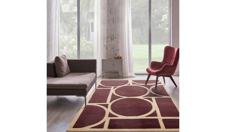 Mega Flooring Purple Modern Bordered Rug - 120 x 170cm