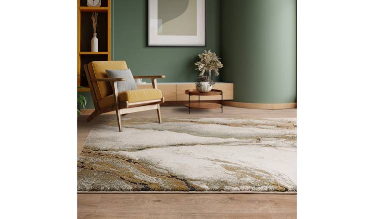 Mega Flooring Beige Modern Abstract Rug - 120 x 170cm