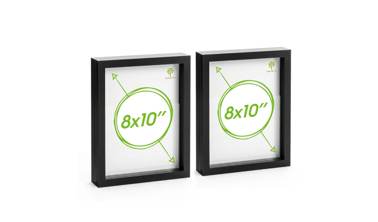 Nicola Spring 3D Box Photo Frames - 8 x 10" - Set of 2 - Black