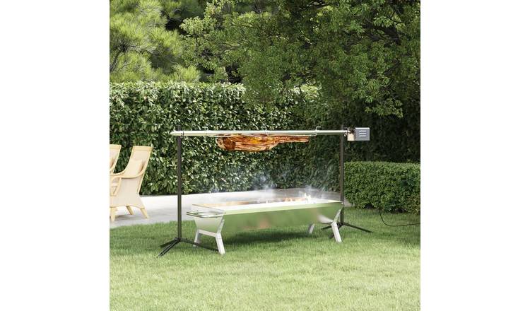 Walplus Stainless Steel BBQ Tray - Silver - 118 x 42 x 30.5 cm