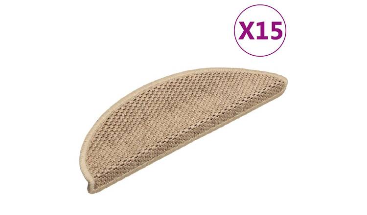 Walplus Pack of 15 Self-Adhesive Polypropylene Stair Mats - Sand - 56 x 17 cm