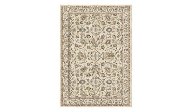 Mega Flooring White Traditional Bordered Rug - 80 x 150cm