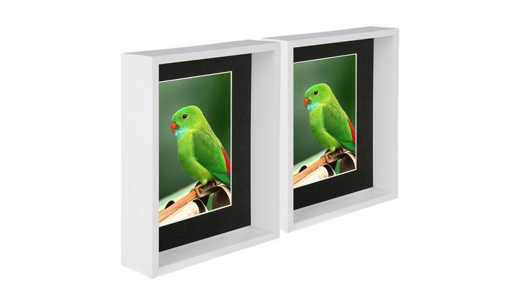 Nicola Spring 8 x 10" Deep Box Photo Frames with 5 x 7" Black Mount (5x) - White