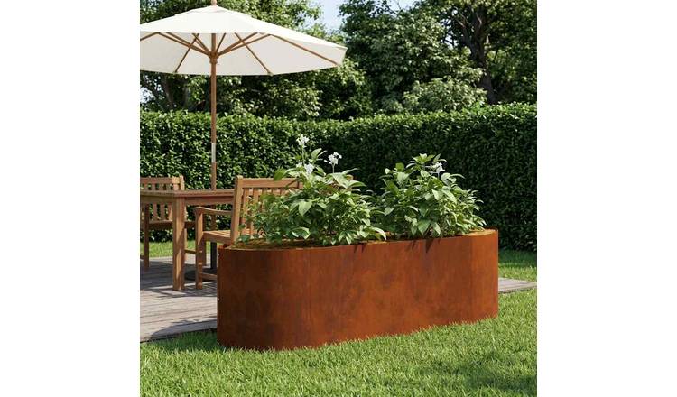 Walplus Steel Raised Garden Bed - Weathering Steel - 140 x 40 x 40 cm