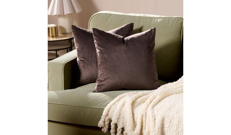 OHS 2 Pack Matte Velvet Cushion Covers 45 x 45cm - Brown