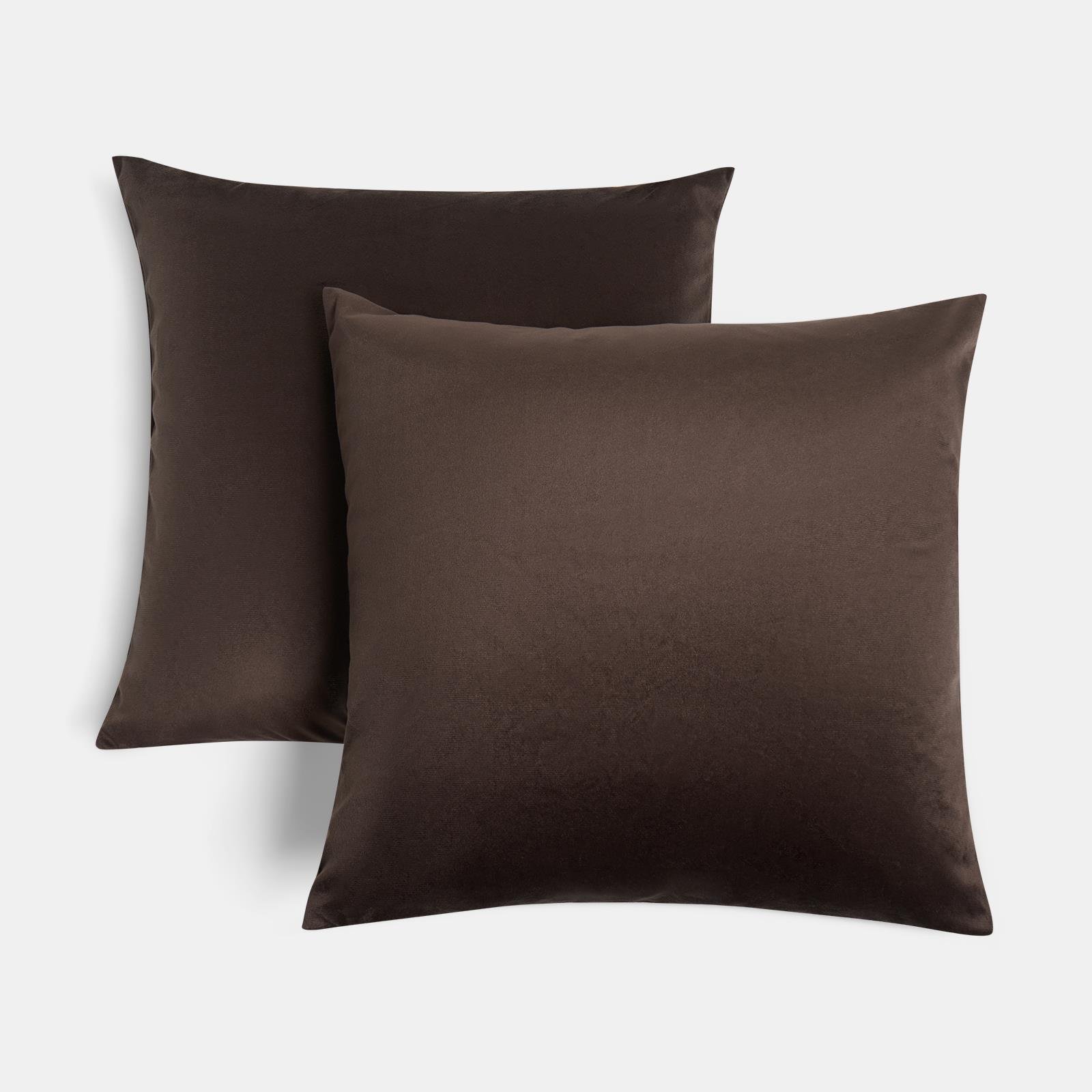 OHS 2 Pack Matte Velvet Cushion Covers 45 x 45cm - Brown - Image 3