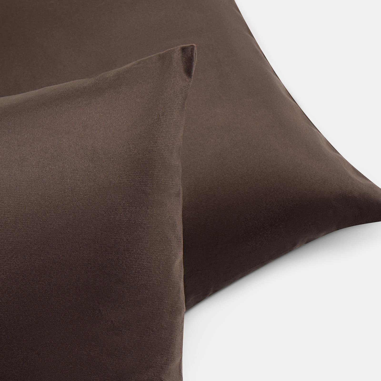 OHS 2 Pack Matte Velvet Cushion Covers 45 x 45cm - Brown - Image 4