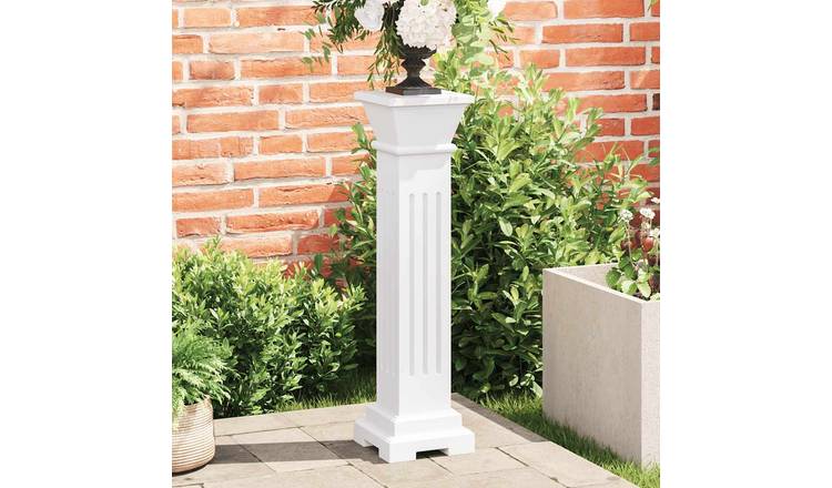 Walplus Square Engineered Wood Plant Stand - White - 17 x 17 cm