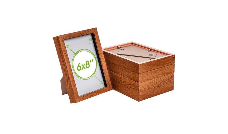 Nicola Spring 3D Box Photo Frames - 6 x 8" - Set of 5 - Dark Wood