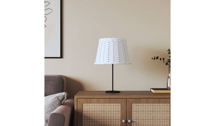 Walplus White Iron Wicker Lampshade - 30 x 20cm