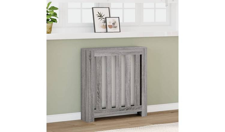 Walplus Vertical Slats Radiator Cover - Grey Sonoma - 78 x 20 x 82 cm