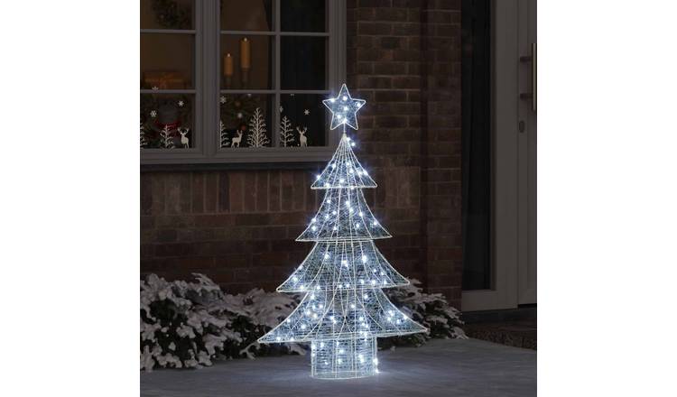 Walplus Artificial Christmas Tree - Cold White - 80 x 20 x 120 cm