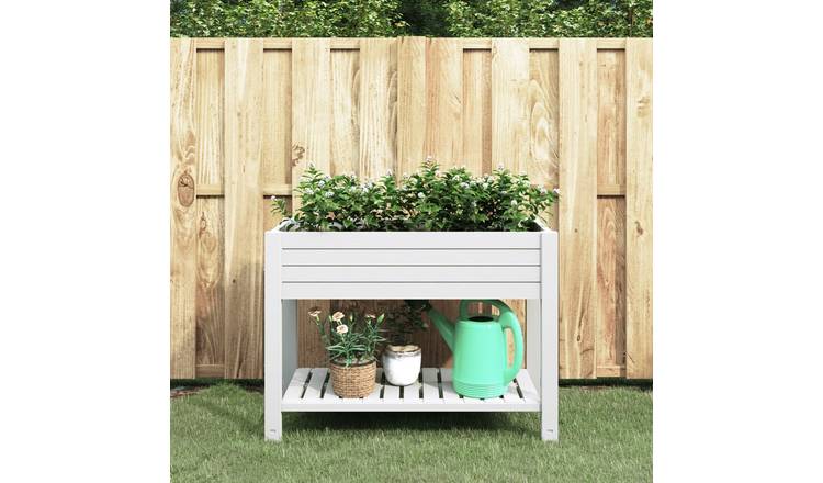 Walplus Polypropylene Raised Garden Bed - White - 110 x 45 x 79 cm