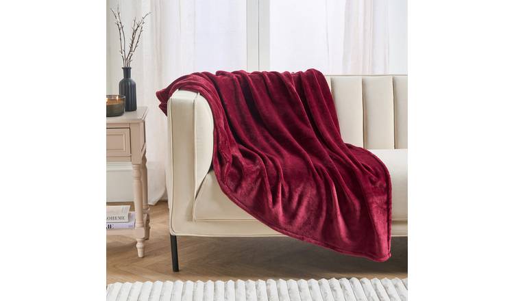 OHS Ultra Soft Blanket Throw 150 x 200cm - Burgundy