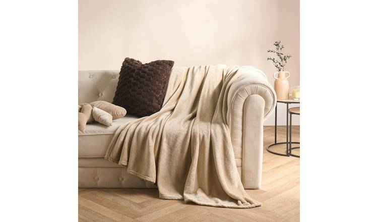 OHS Ultra Soft Blanket Throw 120 x 150cm - Natural
