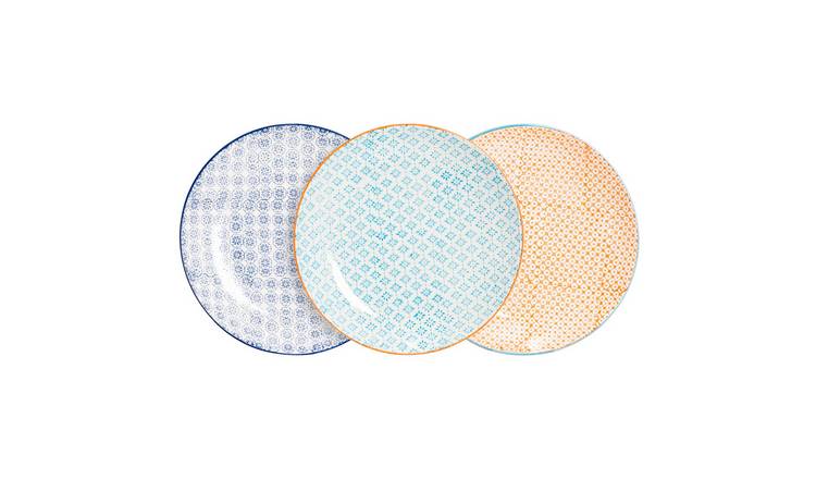 Nicola Spring Hand-Printed Dinner Plates - Pack of 6