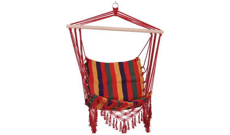 Outsunny Hammock Chair with Colourful Stripe - Multicoloured