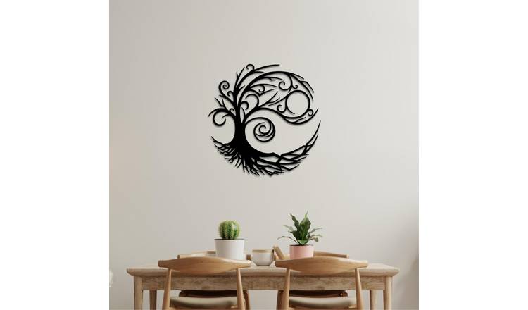 Decortie Metal Wall Art Tree Of Life - Black