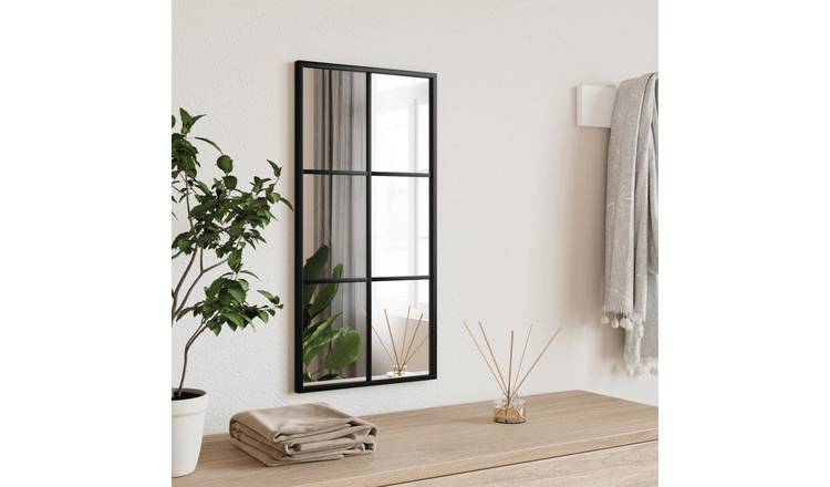 Walplus Iron Wall Mirror 1.5 cm Thick - Black - 30 x 60 cm