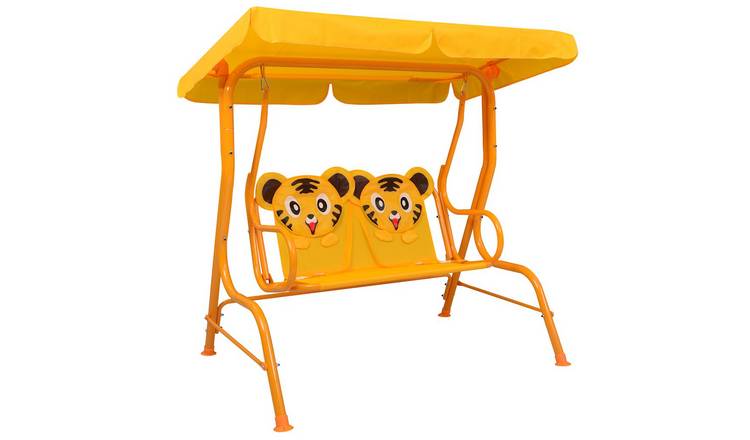 Walplus Steel Kids Swing Bench - Yellow - 115 x 75 x 110 cm